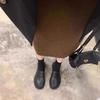 Маленькие кожаные туфли в черном британском стиле женские 2025 весна и осень новая мягкая кожа на плоской подошве jk одинарные туфли колледж лоферы на одном ремешке