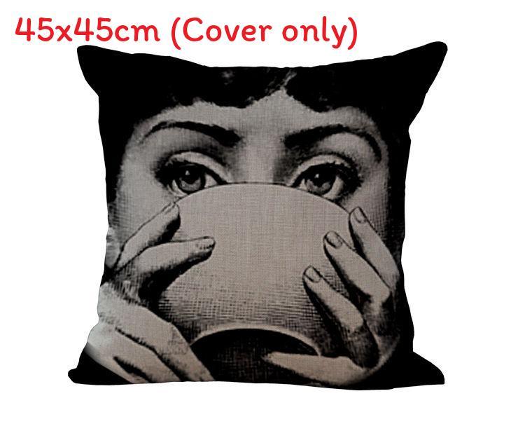 Linen Vintage Piero Fornasetti Face Throw Pillow Case With Elegant Design And Durable Material
