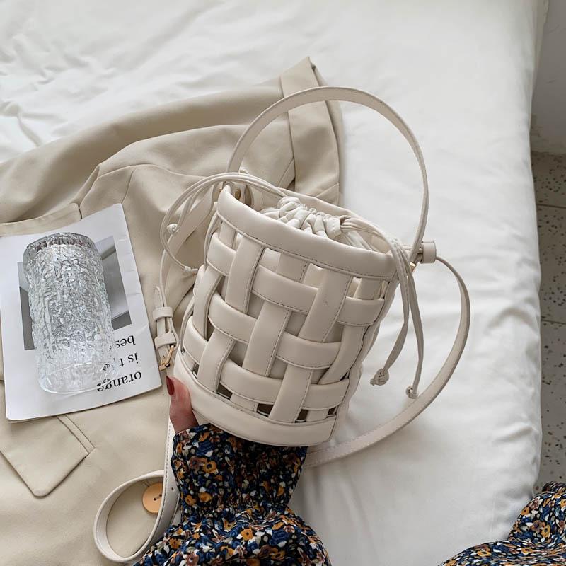 2025 Летняя новая сумка женская текстура иностранная сумка-ведро для воды тканая модная сумка через плечо женская сумка