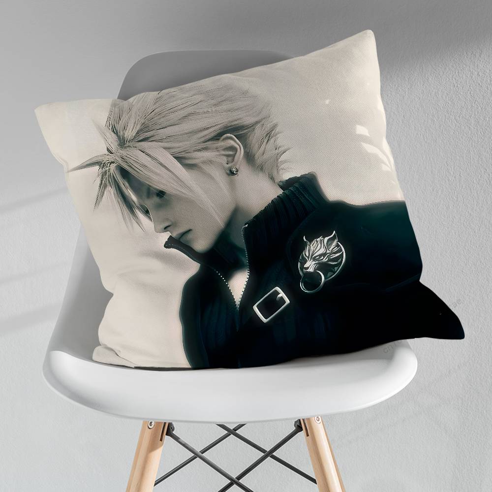 FFinal FFantasy Cloud Strife FFF7 Pillowcase for Sofa Room Office Decor Printing Merchandise AllMatch Cushion Cover