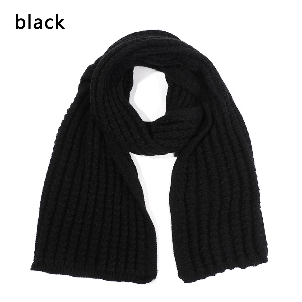 Fashion Outdoor Winter Warm Long Scarves Knitted Scarf Solid Color Vintage