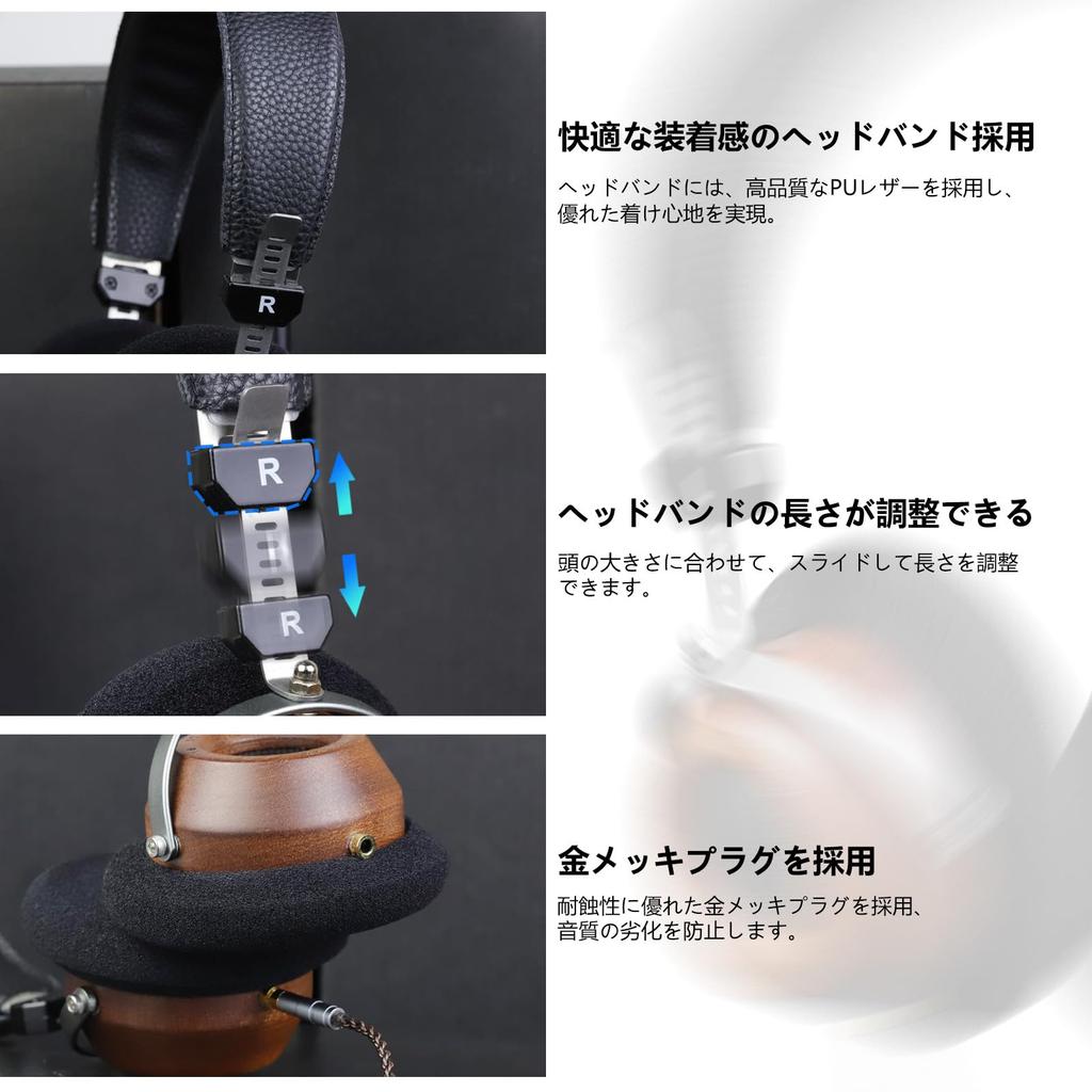 Наушники okcsc M1 Pro с проводным деревянным корпусом, ретро-динамиком 40 мм, съемным кабелем, совместимым со стереонаушниками, полуоткрытым усилителем/плеером для музыки/фильмов