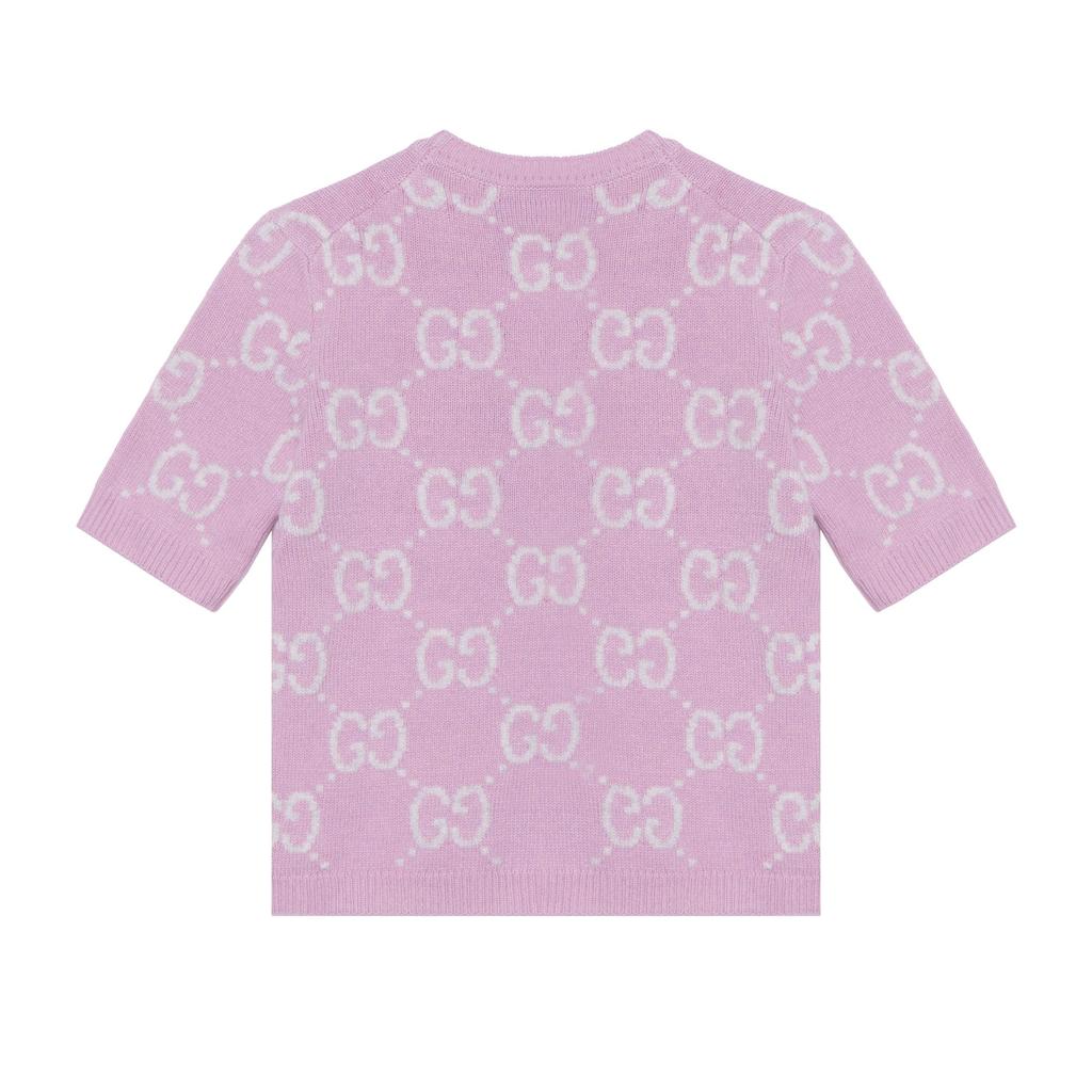 Gucci Шерстяной кардиган с узором GG 'Выцветшая роза' 772888-XKB3V-5407