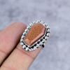 Red Sunstone Gemstone Handmade 925 Sterling Silver Jewelry Ring Size 7 M-2597
