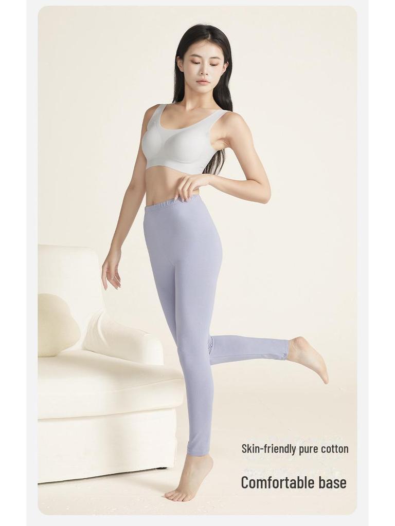 Women's 95% Cotton Slim Antibacterial Trousers – Warm, Pure Cotton Leggings for Autumn and Winter