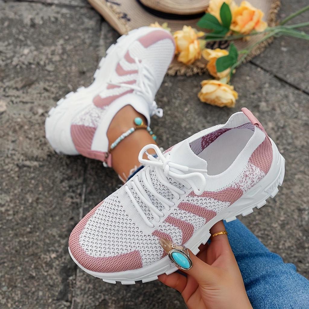 Женская спортивная обувь Fly Weaving Mesh весна/лето на толстой подошве, легкая повседневная обувь, кроссовки для бега, студенческая обувь