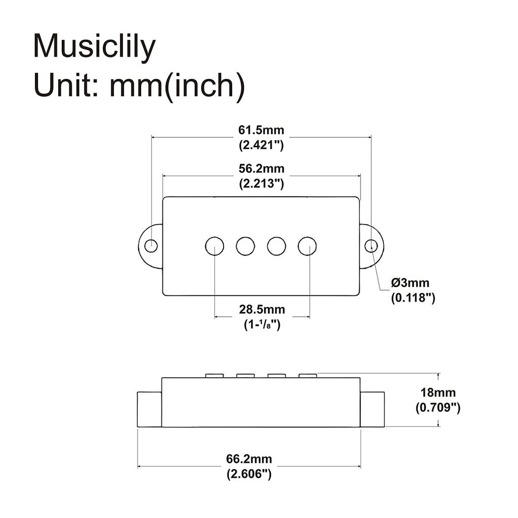 Wilkinson M Series WOPB Переменная индуктивность Alnico 5 Precision Bass звукосниматель 4-струнный PB Для электробас-гитары, черный (набор из 2)