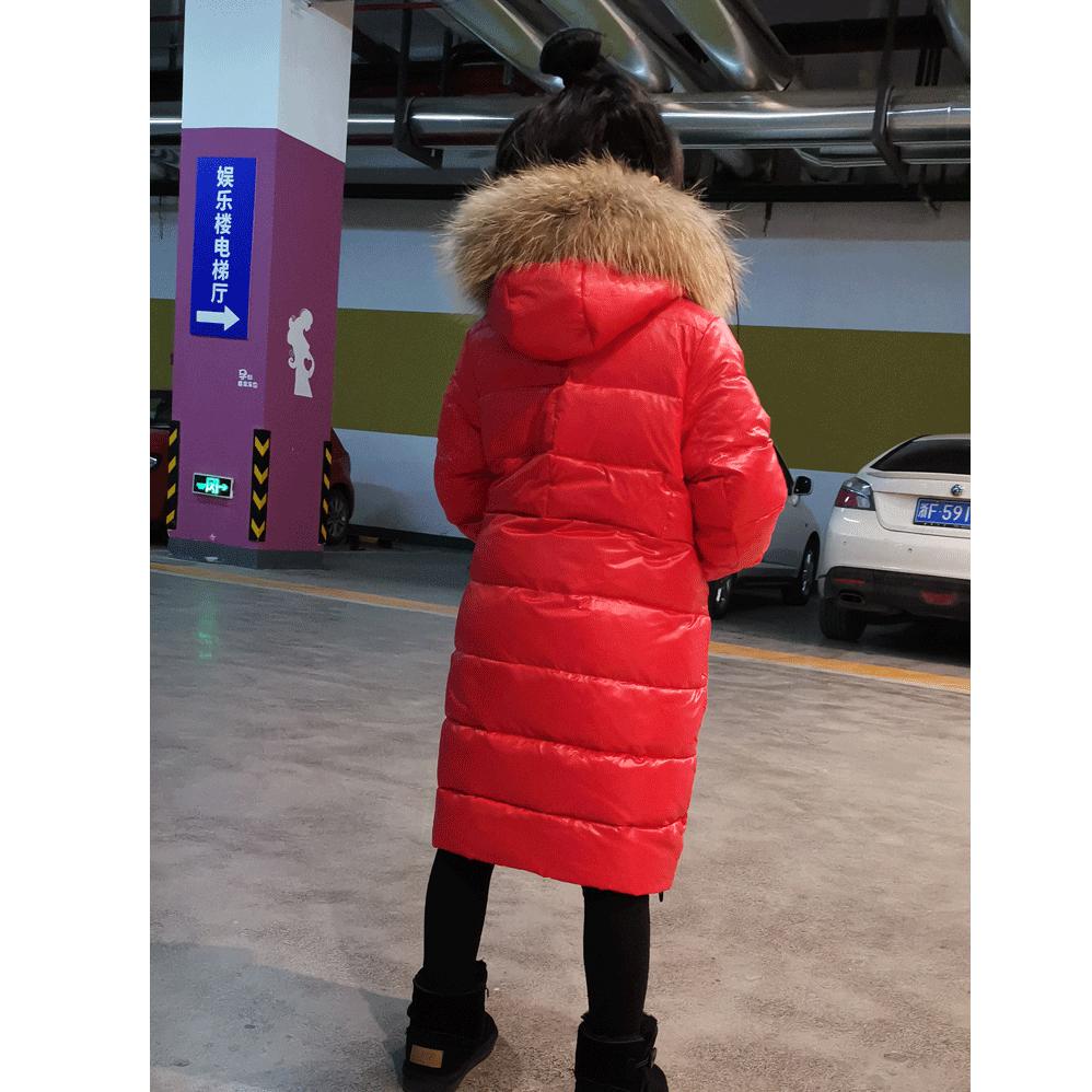 -30 Degrees Warm Down Jacket For Girls Fox Fur Kids Girls Winter Jacket Coat Children Boys Outerwear