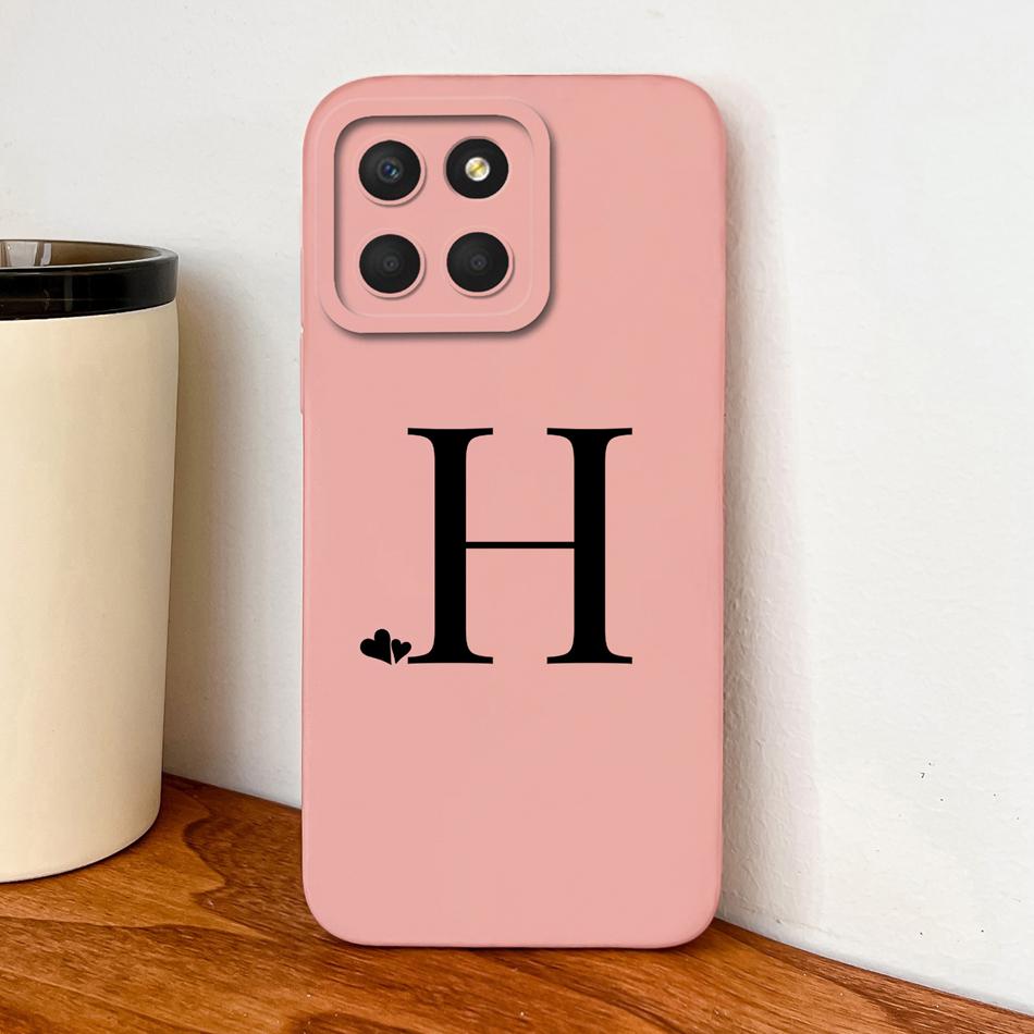 Чехол для Honor X8 X8A X8B X8C Простой Чехол для Телефона с Буквами в Форме Сердца Полная Защита Для Honor X 8 5G Мягкие Жидкие Силиконовые Задние Крышки
