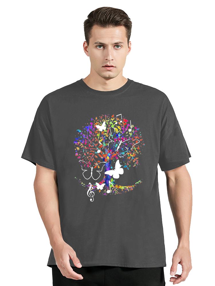 Unisex Oneck Butterfly Tree Print Harajuku Tshirt Unisex Oversized Tshirt Top Short Sleeve Casual Summer Tee Fitness T Shirt