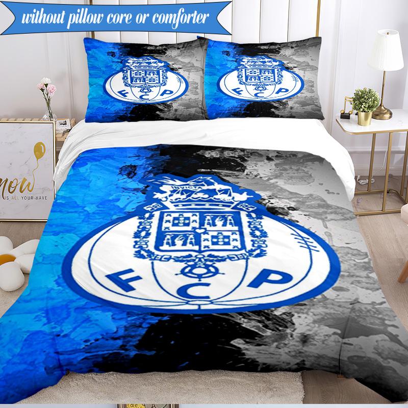 3PCS FC Porto Design Printed Soft Bedding Set,Including 1pc Duvet Cover And 2pcs Pillowcases Perfect for Bedroom, Dormitory, Fan gift