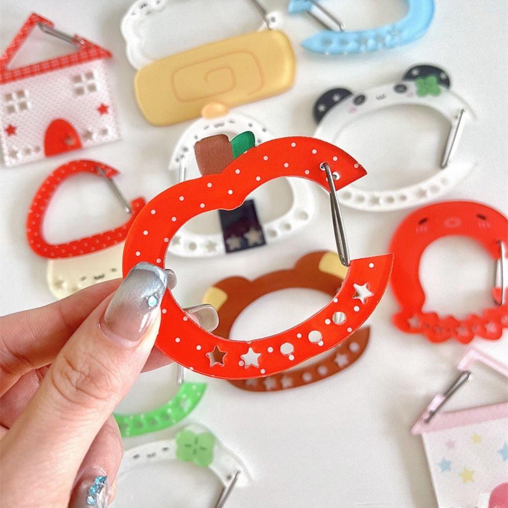 Карабин конфетного цвета Акриловый держатель для карт Брелок Милый крючок для ключей