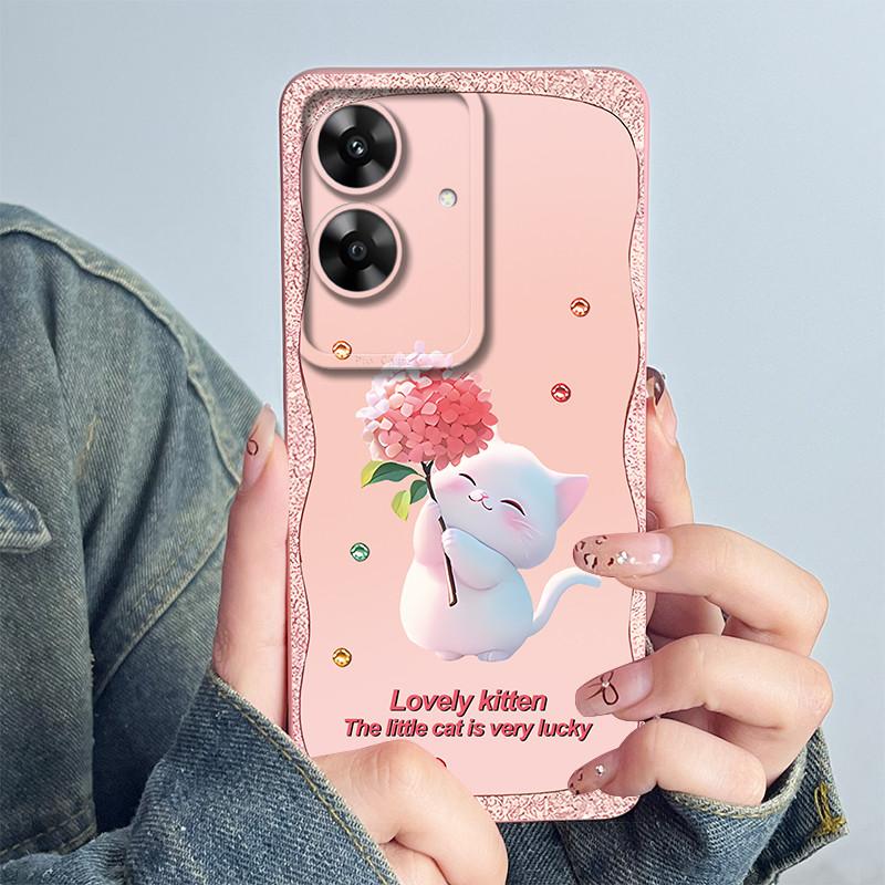 Чехол для телефона Realme Narzo N61 Note60, чехол Note 60 NarzoN61, мягкий силикон, окрашенный, модный, с рисунком, мультяшный, с цветами, задняя крышка