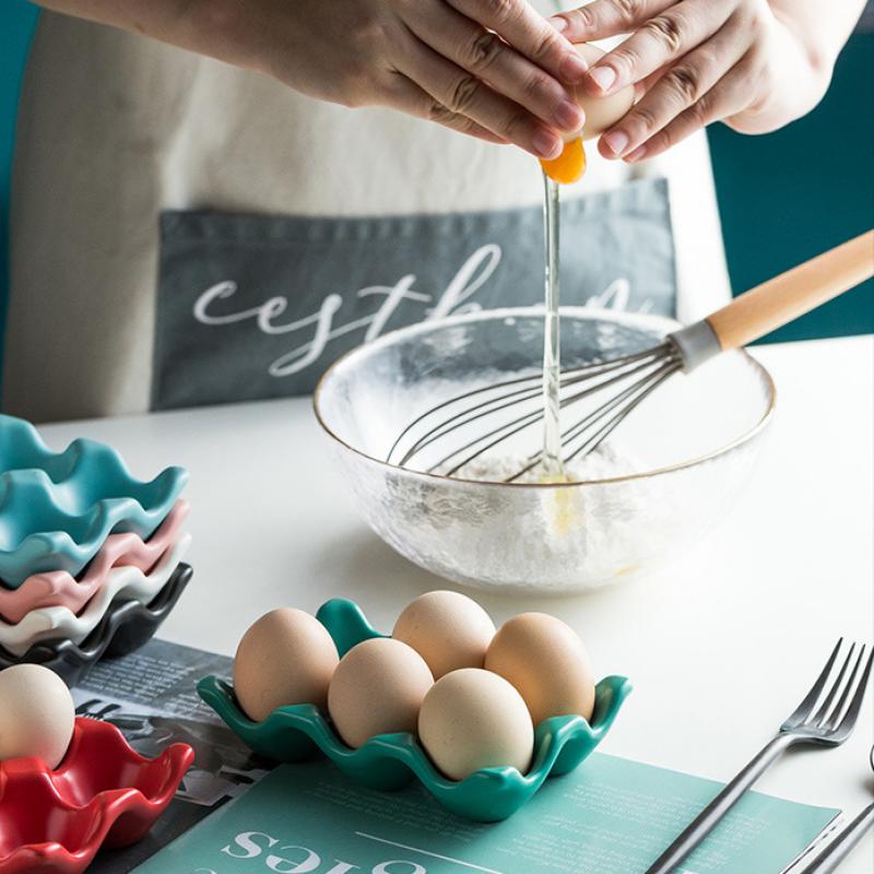 6-сеточный керамический лоток для хранения яиц, держатель для яиц, дозатор для холодильника, бытовой ящик для хранения яиц, кухонный органайзер, контейнеры