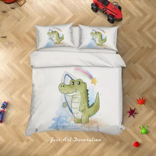Crocodile Duvet Cover Set Bed Decoration First Choice Gift Suitable For Children Boys Girls And Adults Soft Warm And Breathable