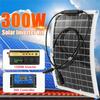 Solar Power System 12V To 220V 1200W Inverter Kit 300W Solars Panel Battery Charger with 30A Controller Home Grid Camp Phone PAD