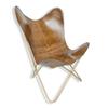 Stylish Home & Offce Armchair-Camle Color Leather Butterfly Chair | Genuine Leather Butterfly Chair Home Decor | Handmade, Accent Arm Chair Iron Frame
