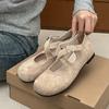 Cross Buckle Flat Bottom Fashion Mary Jane Women's Versatile Flat Bottom Ballet Shoes Round Head Light Mouth Single Shoes