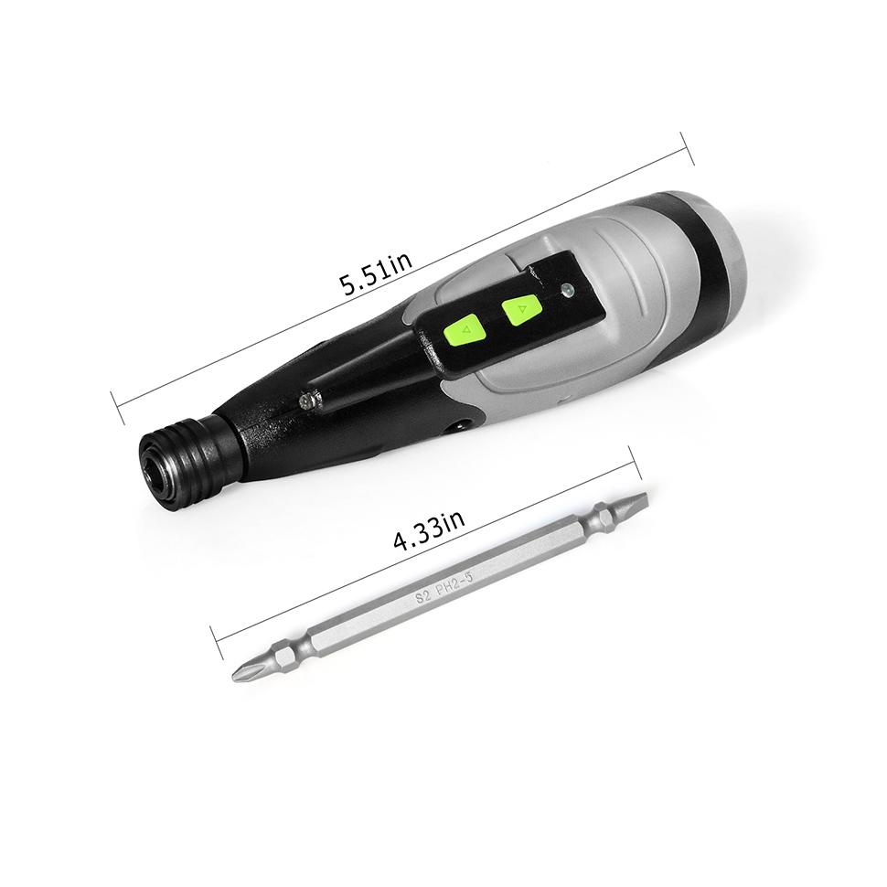 ZOKOUN 3.6V Electric Screwdriver Handheld Tool with Quick Release Dual Head Screwdriver LED Light USB Charging Handheld Cordless