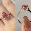 Luxury Supply Gold Ring Female, Pink Diamond Water Drop High Carbon Zircon Diamond Ring Ring Direct Sales