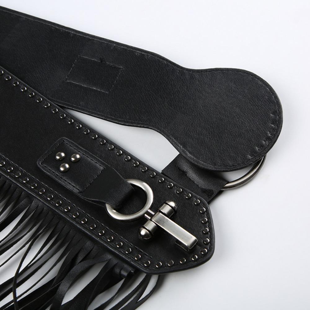 Vintage Tassels Waistband Zinc Zinc Alloy Punk Belt Fashion Rivets Belt  Streetwear