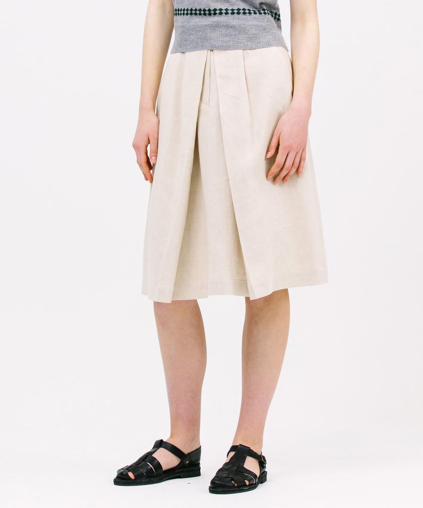 Jun By Jun K One-Pleated Midi Skirt_Oatmeal