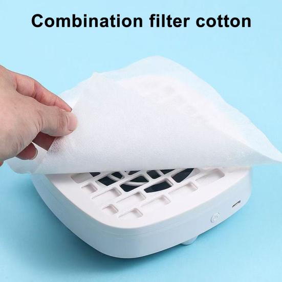 USB Мини-пылесос для ногтей с фильтровальной бумагой 3200 об/мин Мощное всасывание Сборщик пыли от ногтей Регулируемый Портативный для дома и салона Очиститель пыли Вентилятор-экстрактор