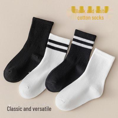 Детские носки средней длины из чистого хлопка белого цвета для весны и лета - спортивные носки унисекс для малышей и студентов