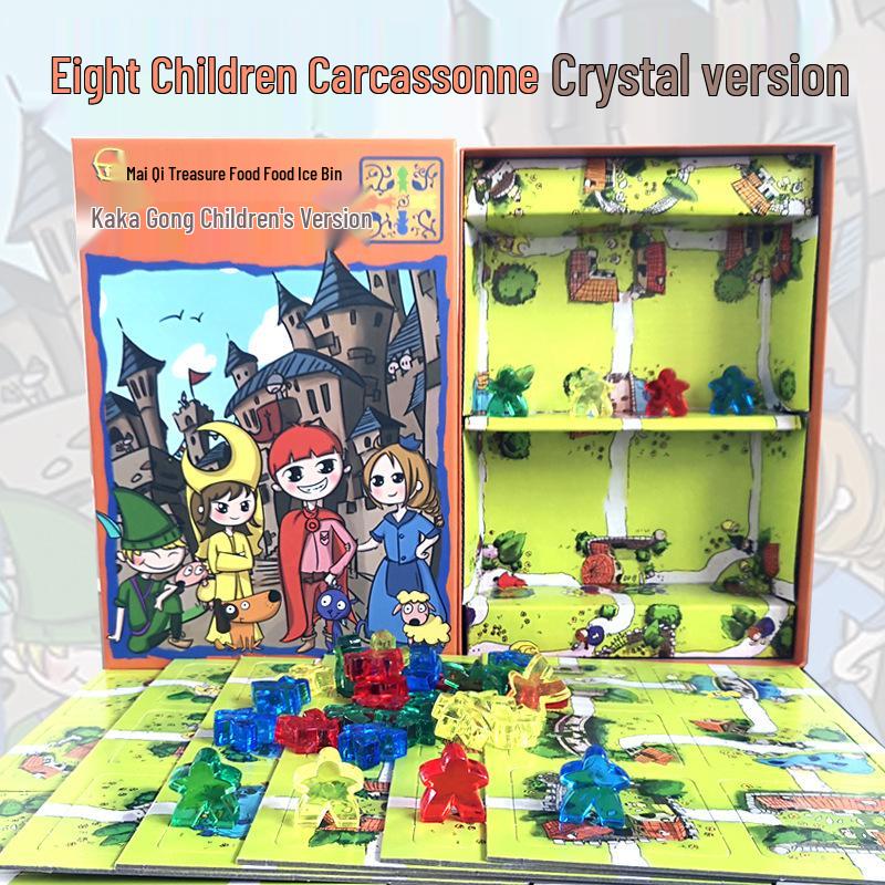 Настольная игра Carcassonne - Китайская версия с дополнением "Река", Толстым игровым полем и Деревянными компонентами