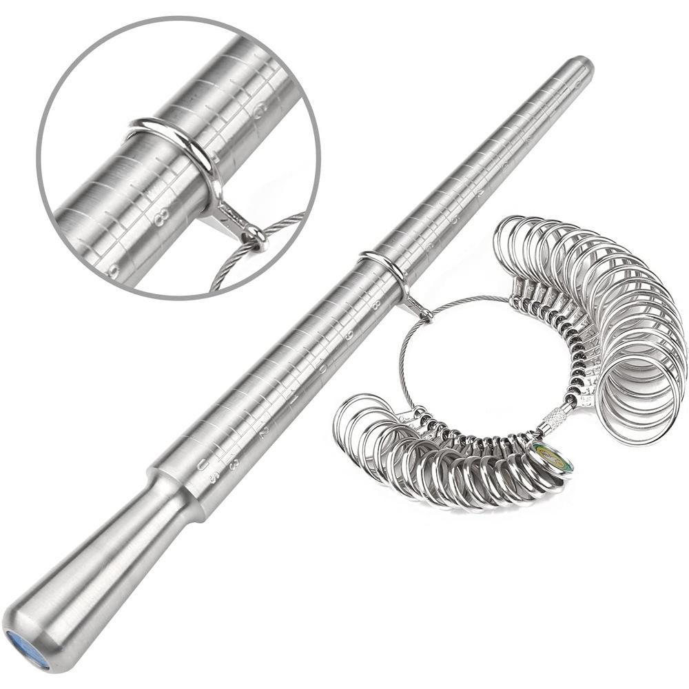 Набор из 2 шт. кольцевых стержней Meidu с круглой головкой и кольцами США 0–13, инструмент для измерения колец из цинкового сплава