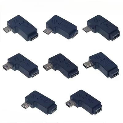 90 градусов левый и правый угловой Mini USB 5pin Female to Micro USB Male Data Sync адаптер штекер Micro USB to Mini разъем