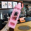 Kawaii шейкер, бутылка для воды с соломенной наклейкой, милая пластиковая бутылка без бисфенола А, 700 мл/900 мл, пластиковая бутылка для чая, молока, портативная бутылка для напитка из гурда для девочек