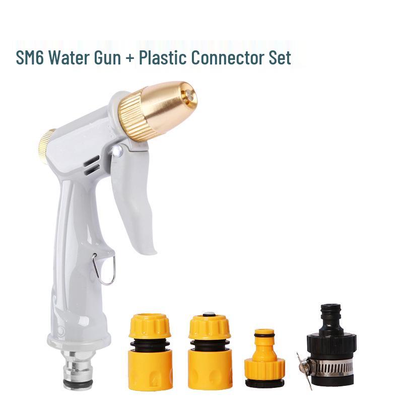 Полностью медный высоконапорный пистолет-распылитель для автомойки и насадка-щетка