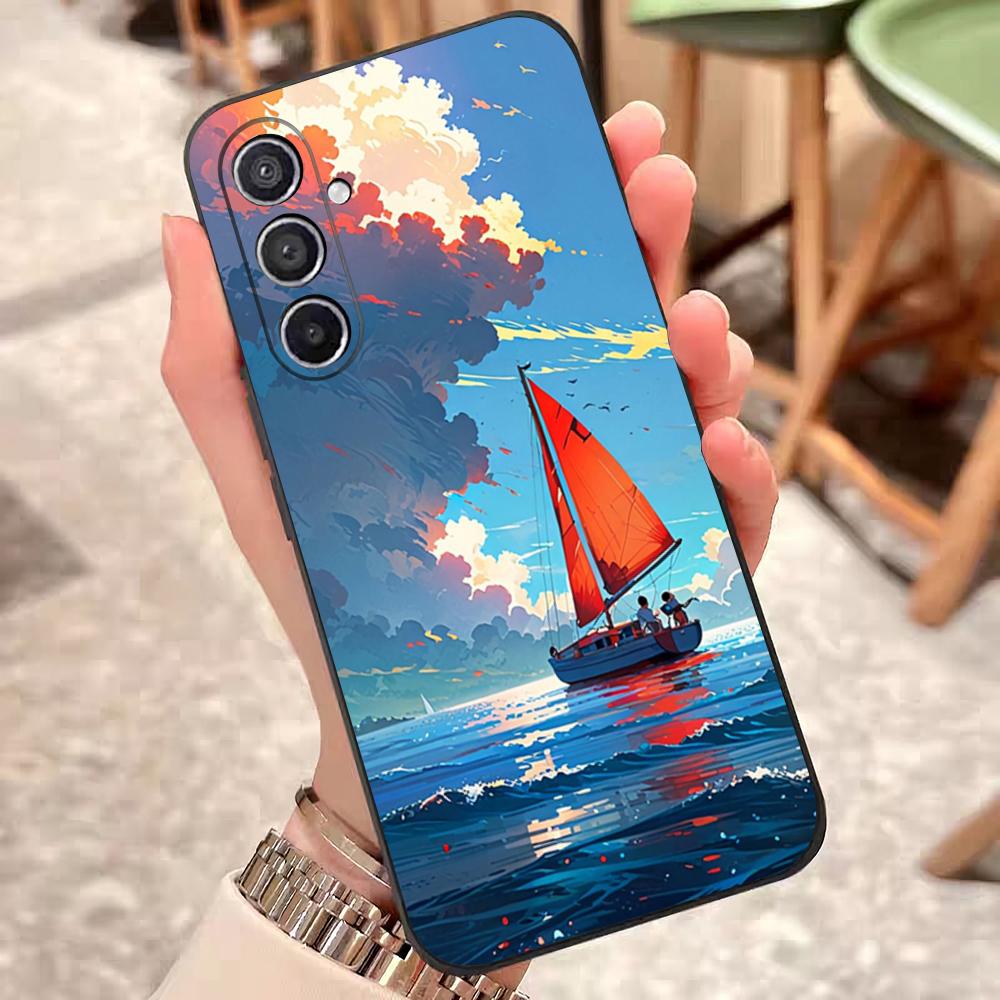 Картины с парусниками Чехол для телефона для Samsung S25 Edge S24 S23 S22 S21 S20 Ultra Plus Fe Galaxy A54 A53 A34 A25 A16 Силикон