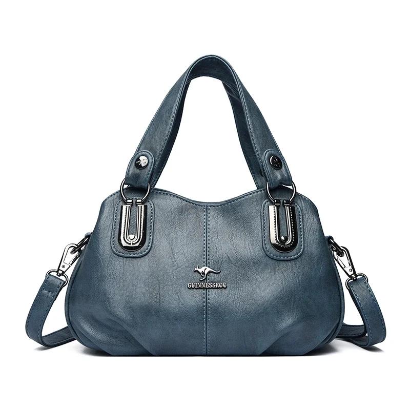 Сумка через плечо из искусственной кожи для женщин, вместительная, с замком-молнией