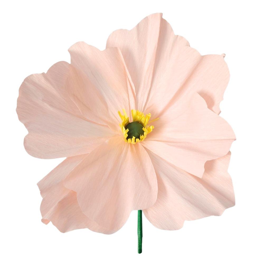 НОВЫЕ 50/60 СМ Сделай сам Гофрированная бумага Цветы ПЭ пена Большой размер Цветы ручной работы Ветка розы Длина 40см 3D Цветы Сад