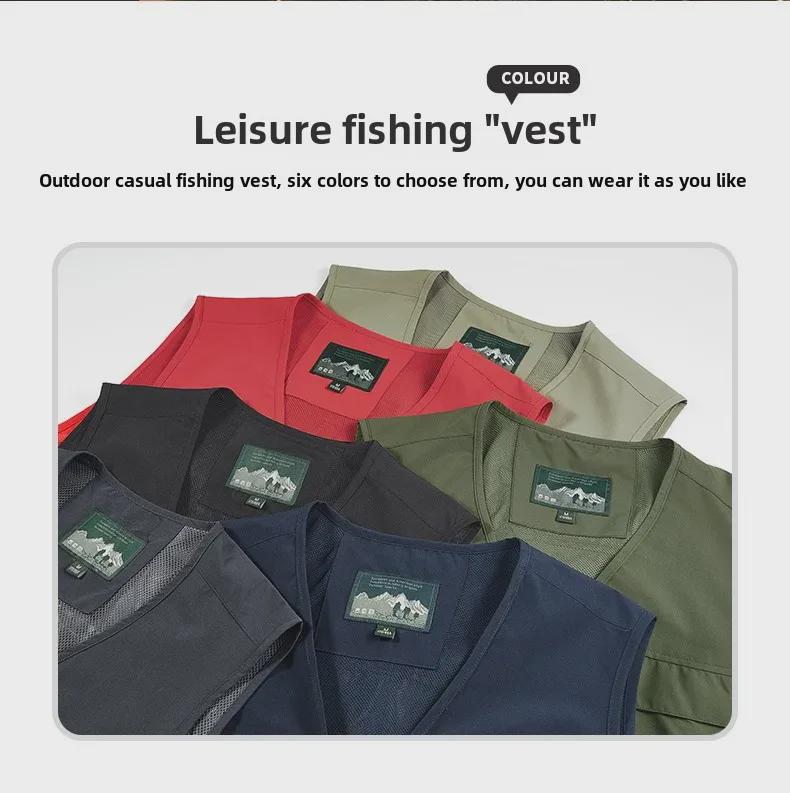 Мужской большой жилет с несколькими карманами для молодежи и пожилых людей - для работы на открытом воздухе и рыбалки