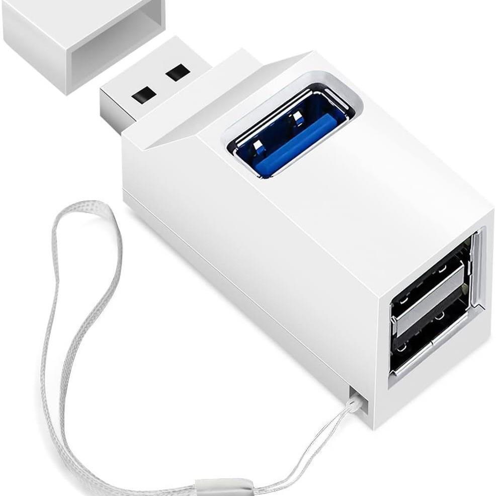 Мини 3-портовый USB3.0 свисток-хаб: Высокоскоростной, портативный, адаптер-разветвитель с прямым подключением