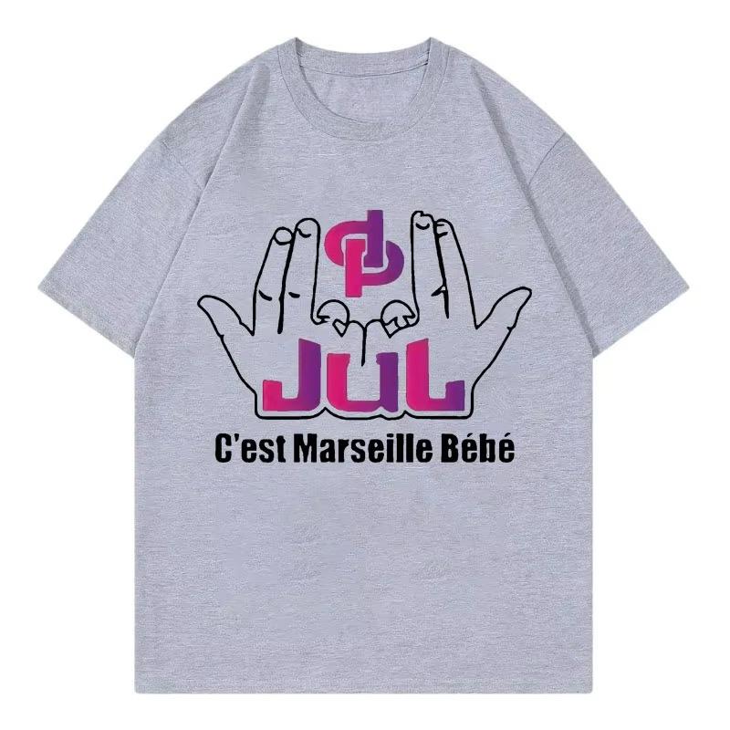 French Rapper Jul Cest Marseille Bb Graphic T Shirts Fashion Hip Hop Y2k Clothing Tshirt 2026 New Summer Pure Tshirt Unisex