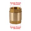1Pc 1/2” 3/4”1” Female Thread NPT Brass Thread In-Line Spring Check Valve One-Way Anti Backflow Valve Water Control Float Valve