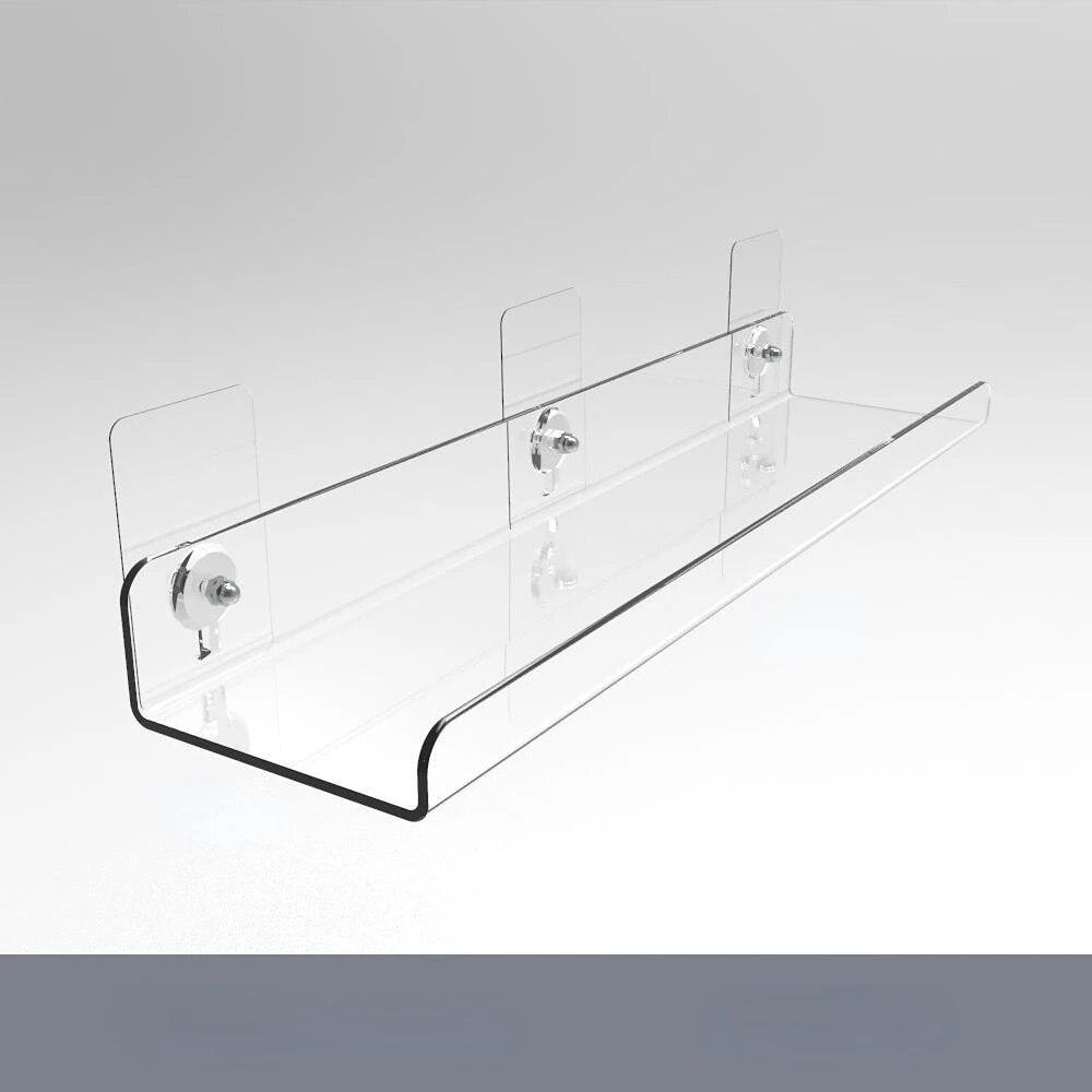 Настенная полка для ванной комнаты, акриловая, без сверления, прозрачная полка для унитаза, подвесная перегородка, без перфорированного держателя, кухонные полки