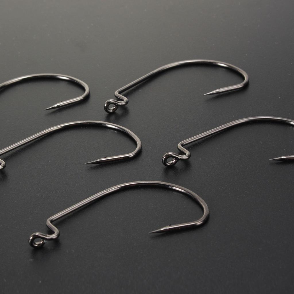 100 шт. червячный крючок, большой рыболовный крючок, рыболовный крючок из высокоуглеродистой стали, большие крючки для окуня, терминальные снасти