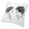 Jo Laurie Little Women Square Pillowcase Polyester Linen Velvet Creative Zip Decor Throw Pillow Case Room Cushion Cover 45X45