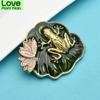 Lovely Lotus Frog Brooches For Women Enamel Animal Party Casual Brooch Pins Gifts