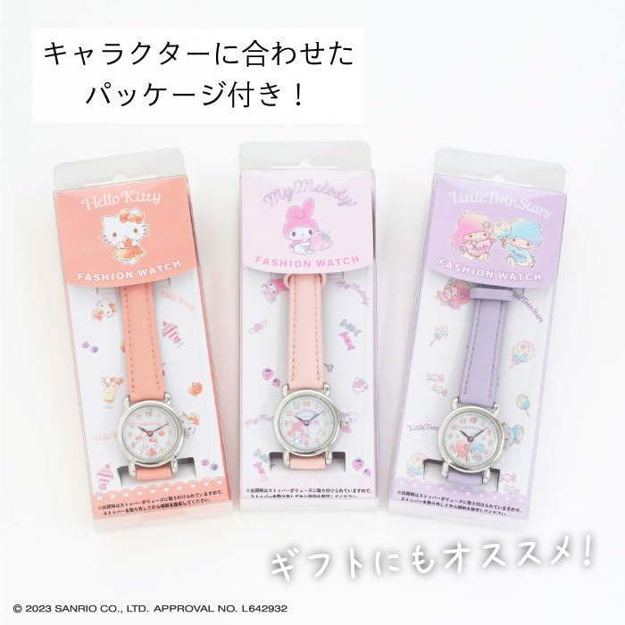 Часы J-AXIS My Melody, Официальная серия Sanrio, Модель CR2A0002-MM, Розовые, Повседневный дизайн для девочек