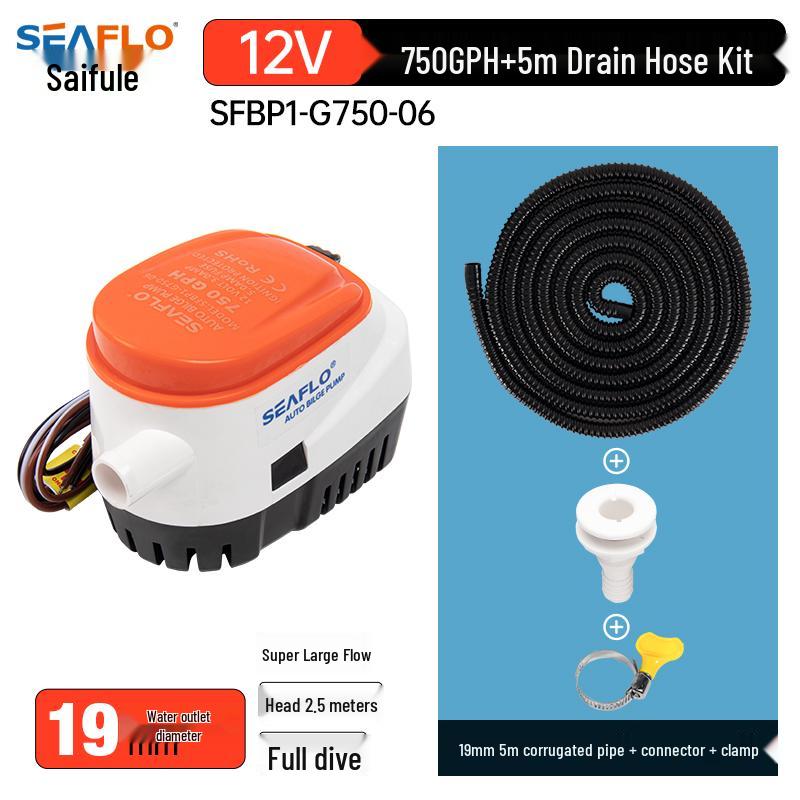 SEAFLO Marine 12V/24V Automatic Bilge Pump for Yachts & Speedboats