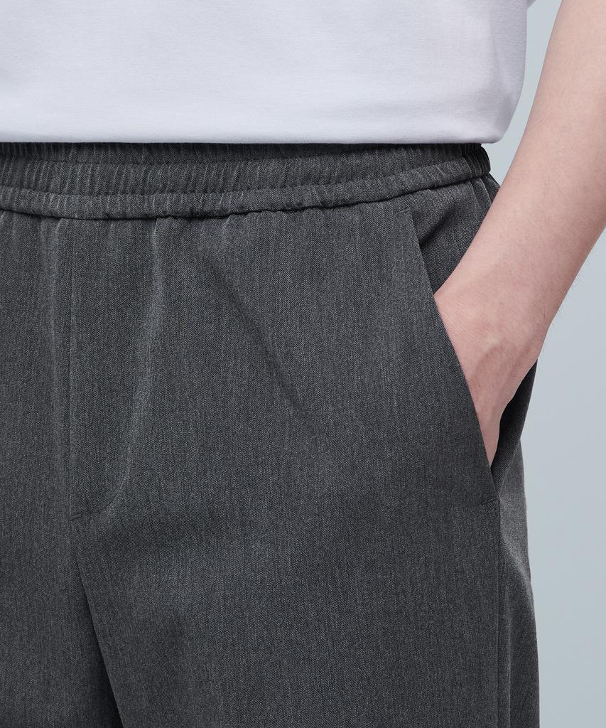 MUSINSA STANDARD Genderless Wide Banding Slacks [Medium Gray]