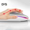 Беспроводная Bluetooth-совместимая мышь, перезаряжаемая мышь для ноутбука со светодиодной подсветкой, мышь с двухрежимным подключением USB 2.4G