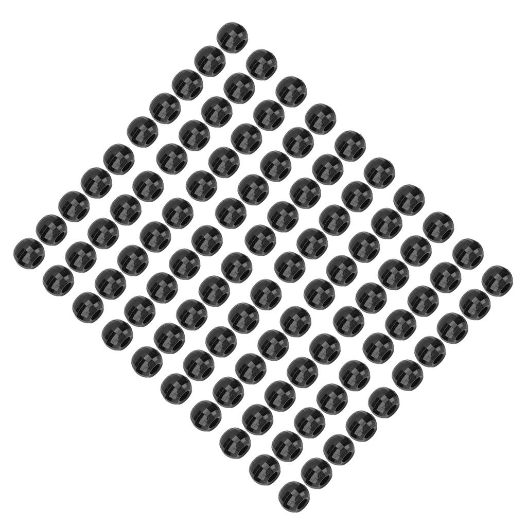 100 шт. бусины для плетения волос, пластиковые, с большим отверстием, 12 мм, бусины для плетения волос, черные