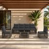 Garden Sofa Set 7 pcs Grey and Dark Grey Poly Rattan